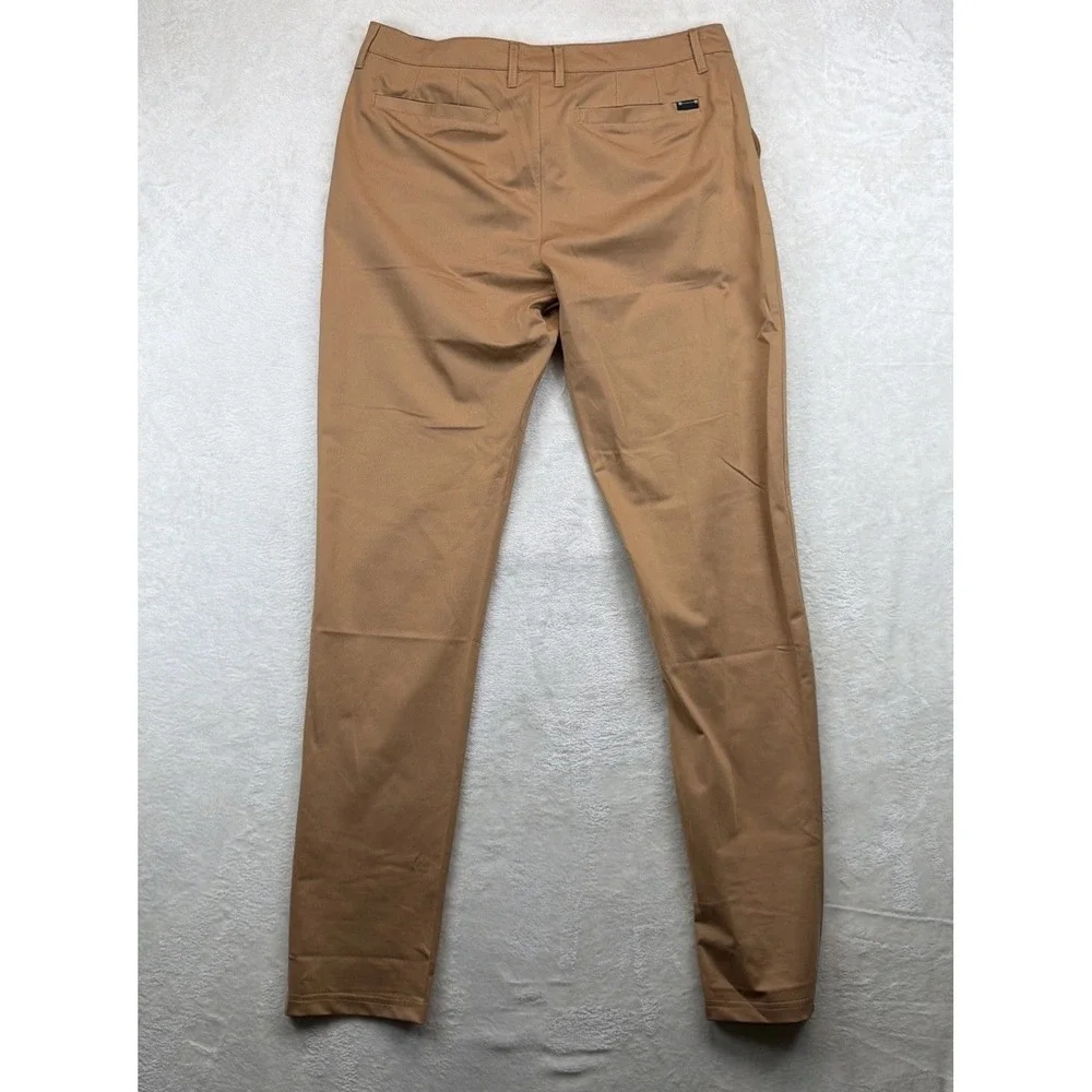 Barbell Apparel Mens Chino Pants 32 Brown Athletic Fit Stretch Performance